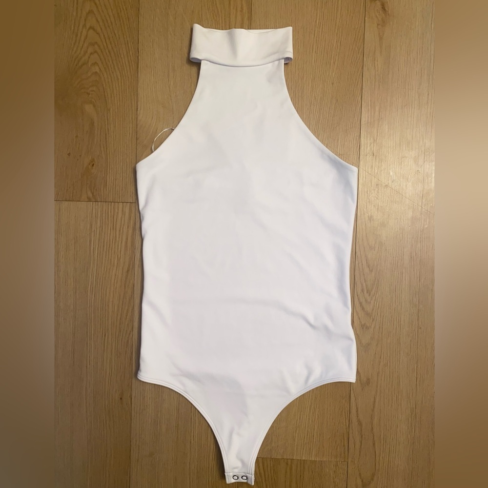 Express Woman’s High Neck Halter Sculpting Thong Bodysuit